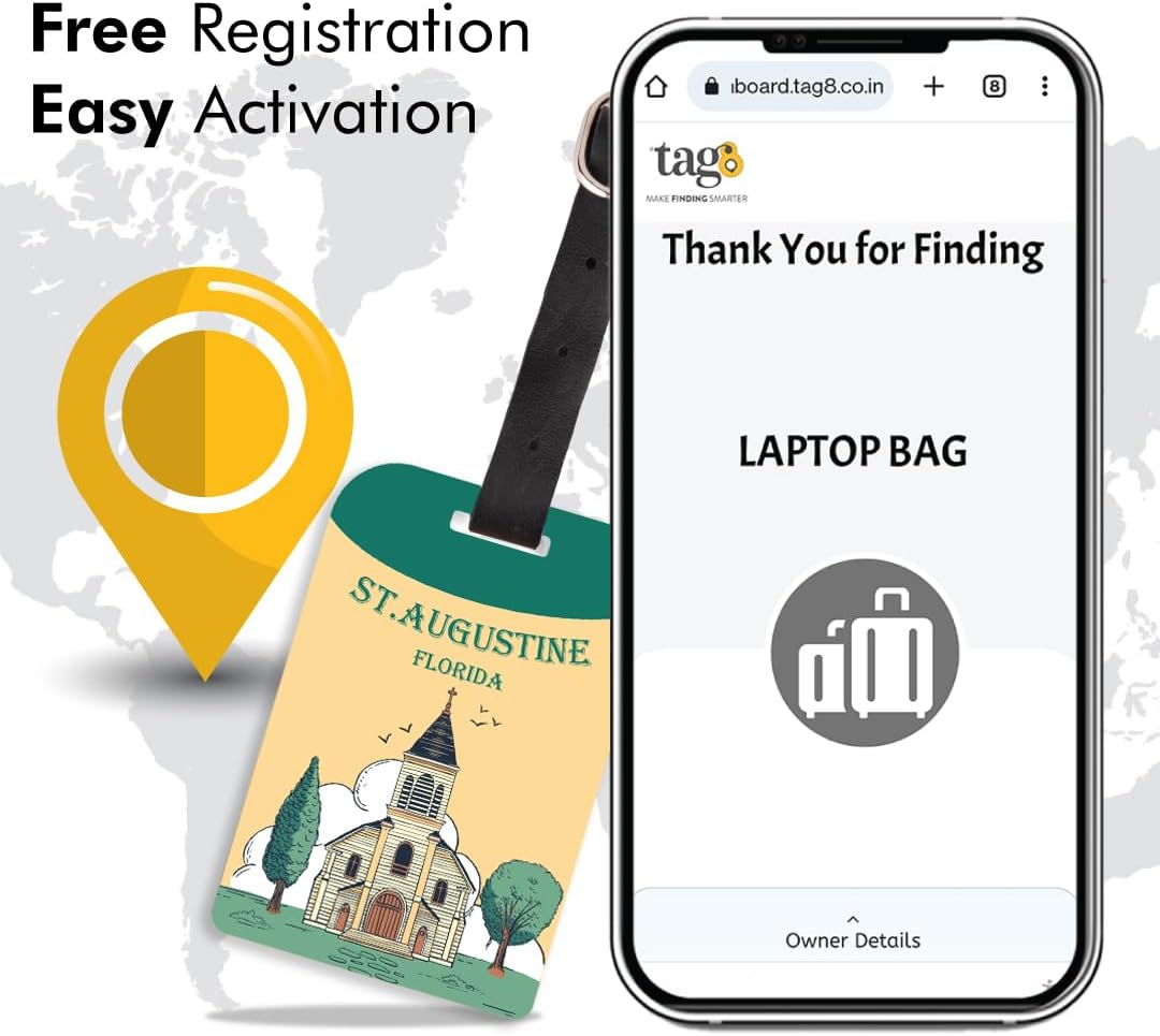 Smart Bag Security Tag - ST. Augustine FL [Pack 2]