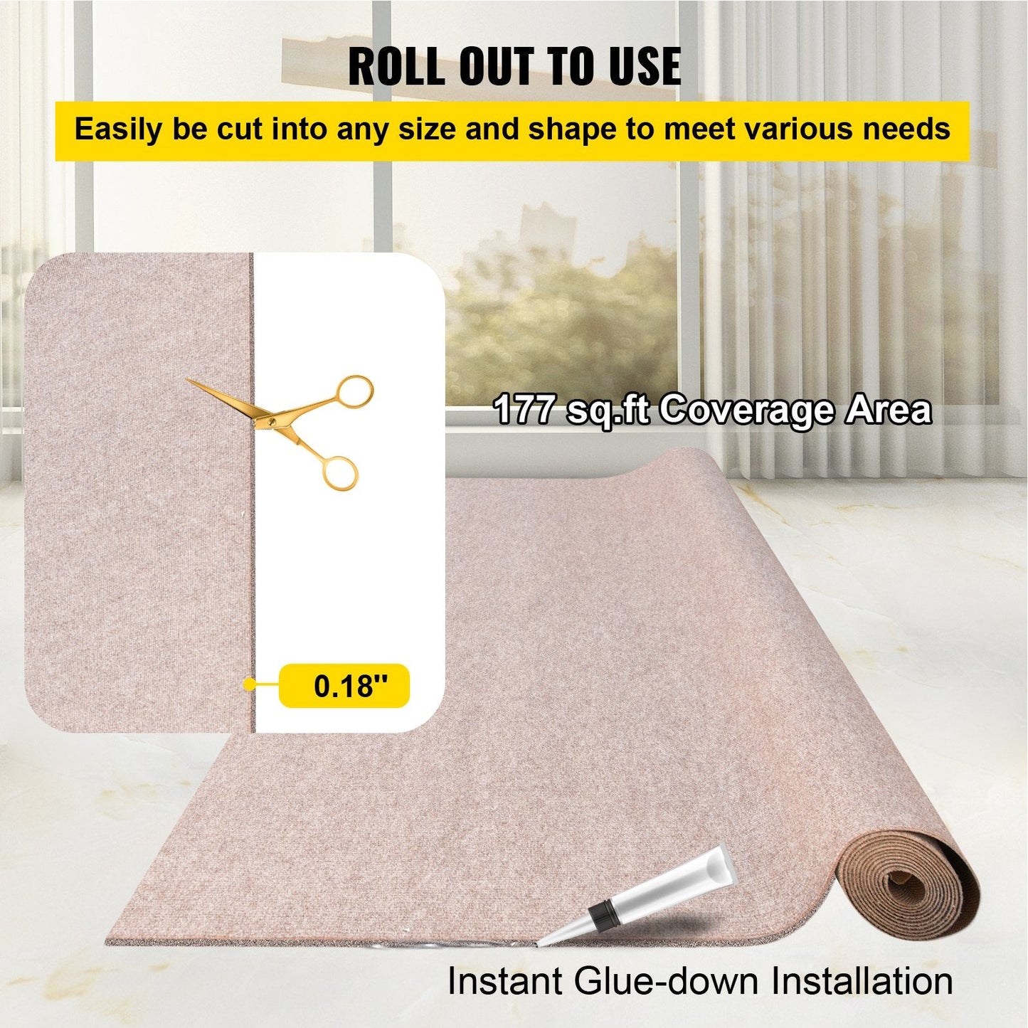 Boat Carpet, 6 Ft X 29.5 Ft Marine Carpet For Boats, Waterproof Light