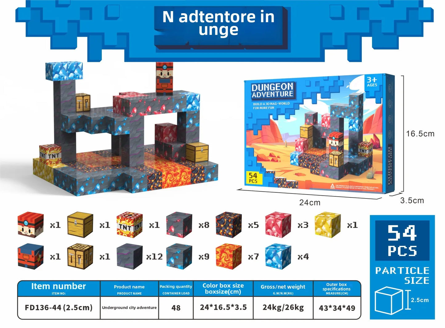 Mine Cube World Magnetic Building Blocks Magnet Set for Boys kids Magnetic Construction Set Stem Sensory Toys for Children Gifts