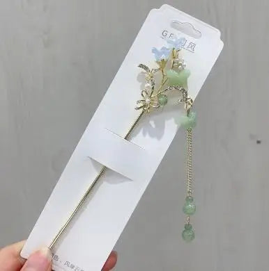 Ancient Chinese Style Hair Sticks Crystal Hairpin Chopsticks For Women Pearl Pendant Hair Clasp Forks Ancient Headpiece Gift