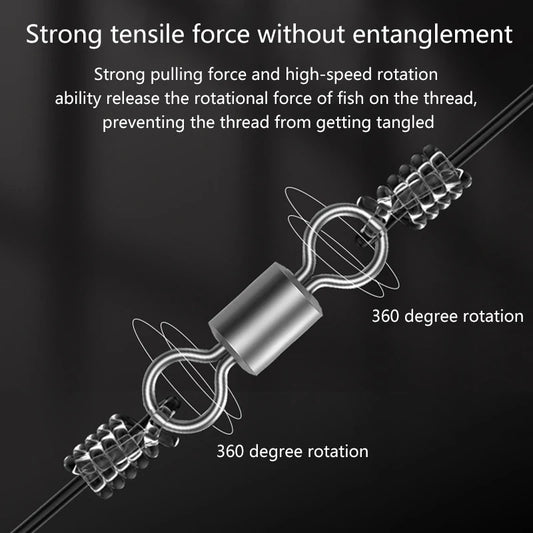 ★▲100Pcs Fishing Swivels Stainless Steel Rolling  Swivels Fishing Line Connector Micro Swivel Fishing Lure Solid Ring Swivel
