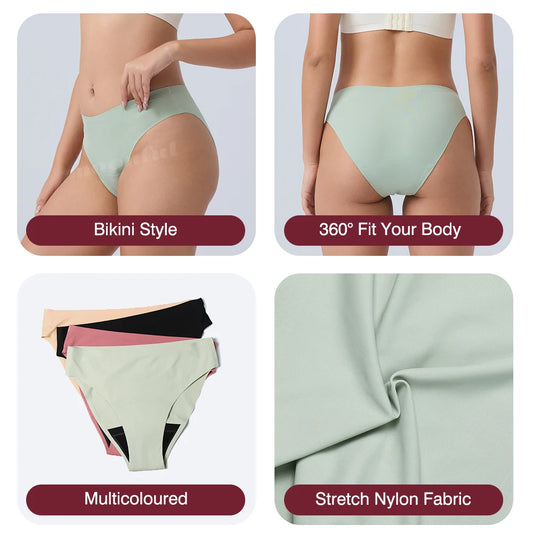 Menstrual Panties Women Leak proof Menstrual Period Underwear Ice Silk Menstruation Panties Menstrual Cycle Absorbent Underwear