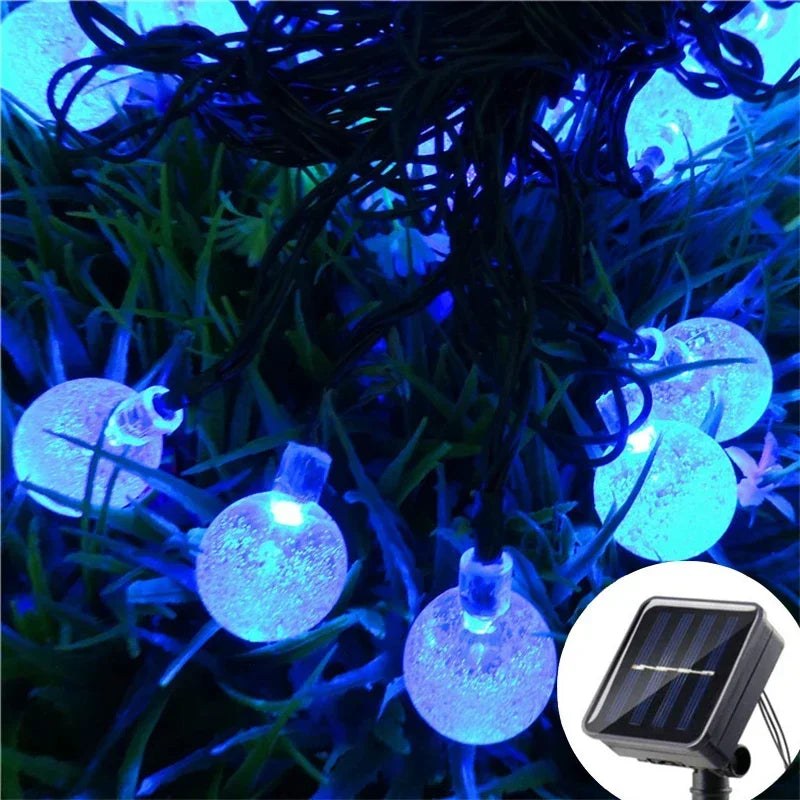 Holiday Solar Bubble String Lights 8 Lighting Modes Garden Street Tree Yard Party Christmas Outdoor Camping Parterre Decoration