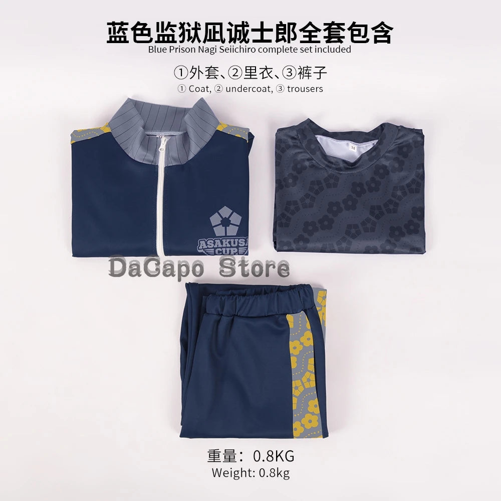 Blue Lock Yoichi Isagi Cosplay Costume Meguru Bachira Seishiro Nagi Reo Mikage Cosplay Coat Pants Sportswear F