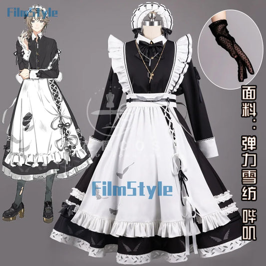 NIJISANJI VTuber Kanae Cosplay Costume Uniform Maid Halloween Carnival Party Christmas Play Role Clothes Clothing for Women