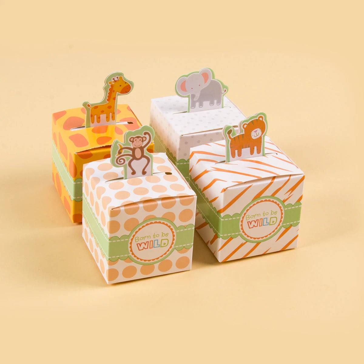 4P Small Animal Candy Box Candy Party Children's Day Gift Cute Cartoon Baby Baptism Decoratio Festival Event Candy Souvenir Pack