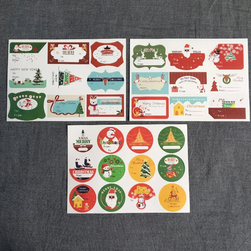 10sheets/lot  Christmas theme kawaii paper adhesive seal sticker gifts sealing sticky decorative  label Gift Sealing Sticker