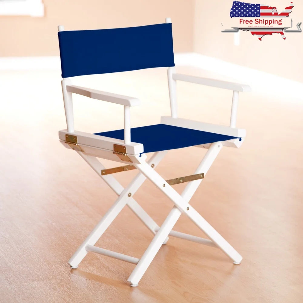 Customizable Folding Directors Chair with Washable Canvas Seat Durable Hardwood Frame Indoor Use 250lb Capacity Lightweight