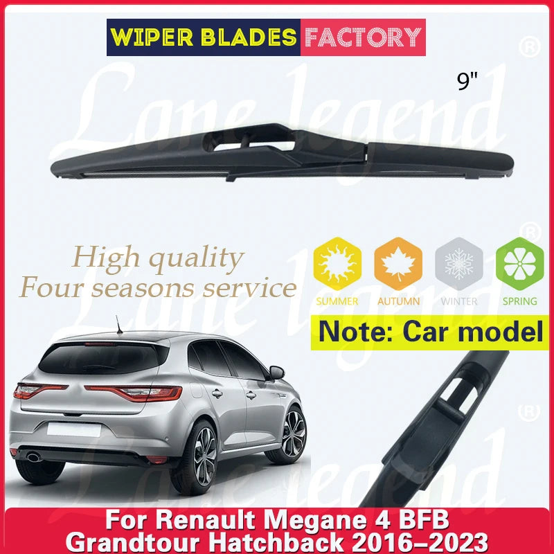Car Wiper For Renault Mégane Megane 4 BFB Grandtour Hatchback 2016 - 2023 9" Rear Wiper Blade Windshield Windscreen Window Brush