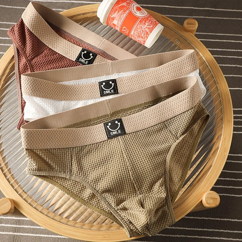 Men Ice Silk Underwear Bulge Pouch Briefs Man Sexy Panties Breathable Underpants Soft Lingerie Male Comfortable Knickers