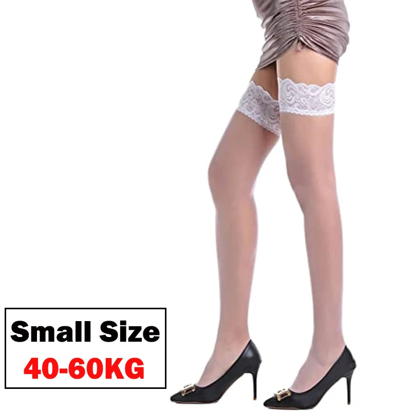 Plus Size Stocking Sexy Lace Thigh High Knee Stockings Lingerie Women Transparent Elastic Socks Leggings Nylon Temptation Medias
