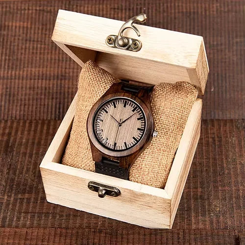 BOBO BIRD Ebony Wood Watch Customized Gift Quartz Movement Timepieces for Son Mom Dad Boyfriend Engraved Your Own Logo OEM
