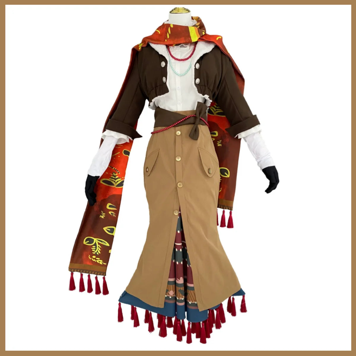 Anime Game Reverse:1999 Vila Cosplay Costume Retro Brown Coat Skirt Uniform Full Set Wig Adult Woman Sexy Daily Leisure Suit