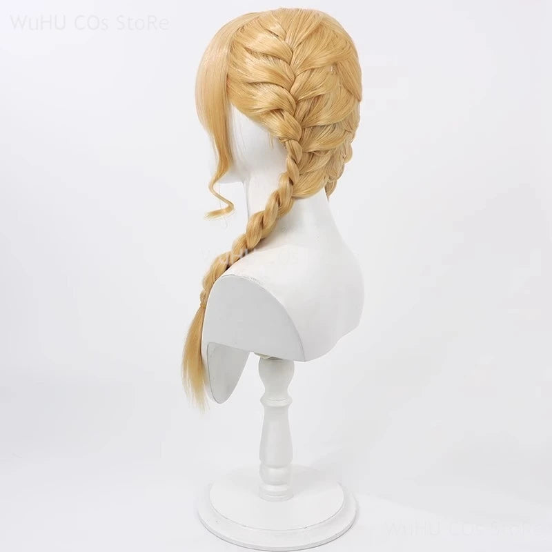 Anime Game THE IDOLM@STER Fujita Kotone Cosplay Wig Golden Braided Heat Resistant Synthetic Hair Halloween Party Role Play