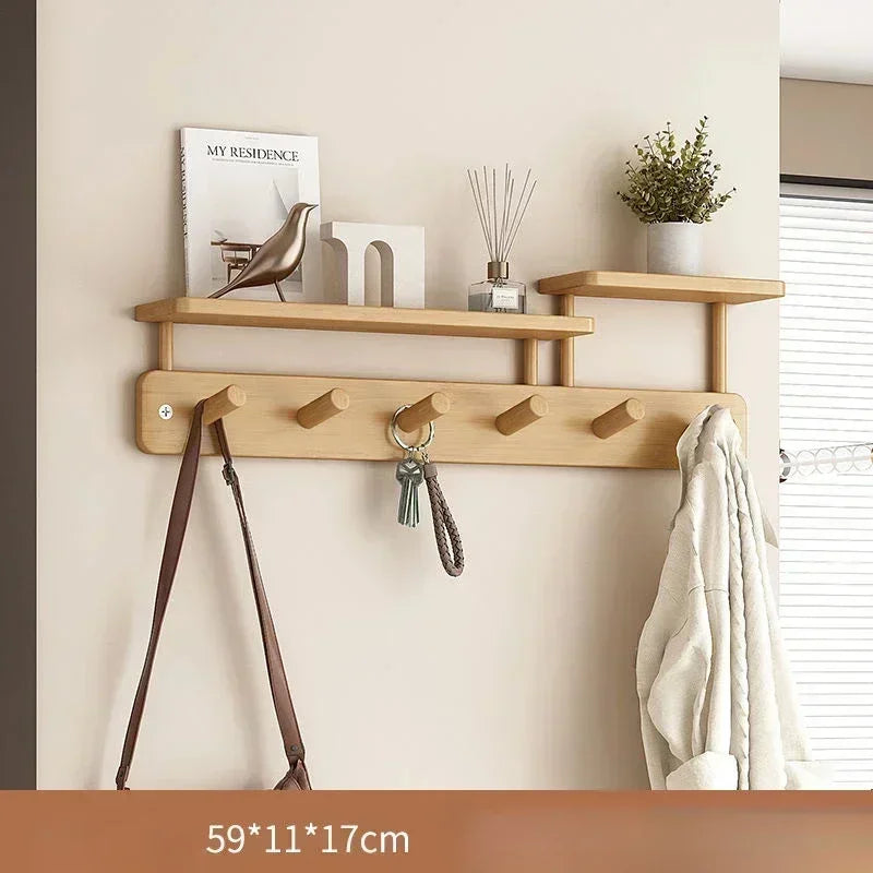 For Bamboo Wall Clothes Hanger Creative Simple Luxury Wall Hanging Coat Rack Bedroom Clothes Storage Living Room Home Furniture