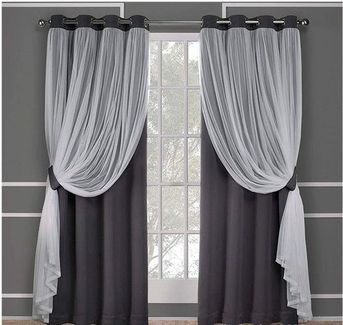 Velura™ – Double Layer Lace-Trim Blackout Curtain