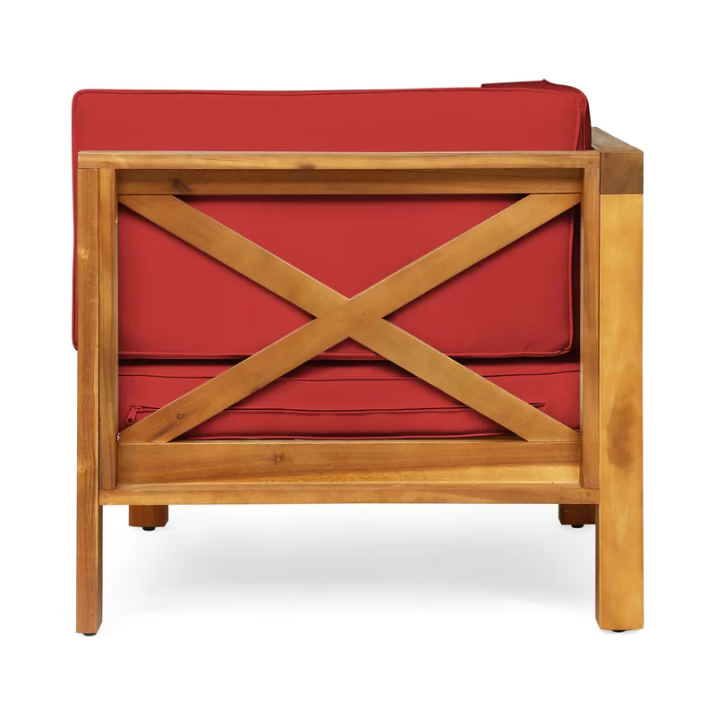 BRAVA X-BACK LOVESEAT ACACIA WOOD OUTDOOR WATER-RESISTANT SOFA