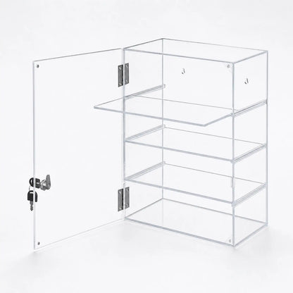 Clear Acrylic Collection Display Box with Hinged Door for Figurines Toys Safe Storage Showcase