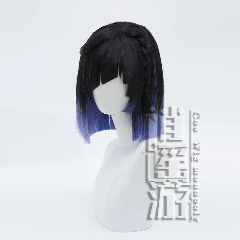 Game Genshin Impact Yelan Cosplay Wig New Skin Yelan Tranquil Banquet Outfit Short Hair Gradient Color For Hallowmas Party
