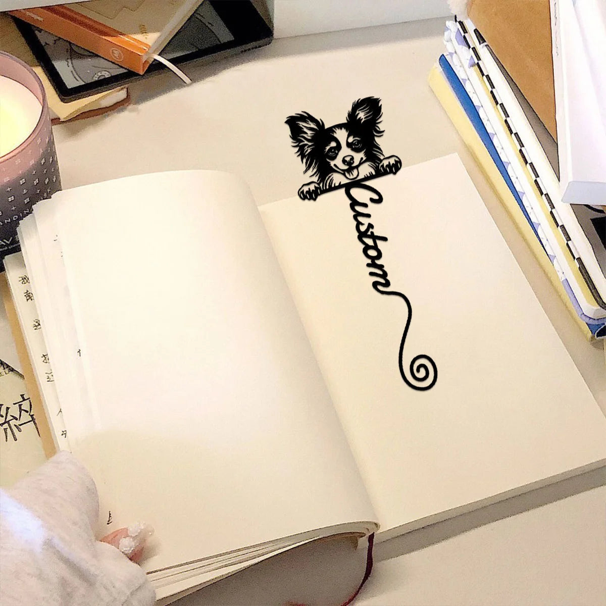 Custom Bookmark, Book Lover Gift, Long Haired Chihuahua Bookmark, Back To School Gift, Teacher Gift, Unique Bookmark, Dog Lover