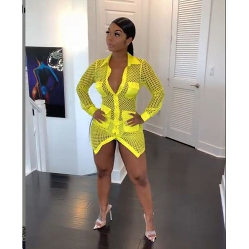 Sexy white mini short neon dress Women night party club