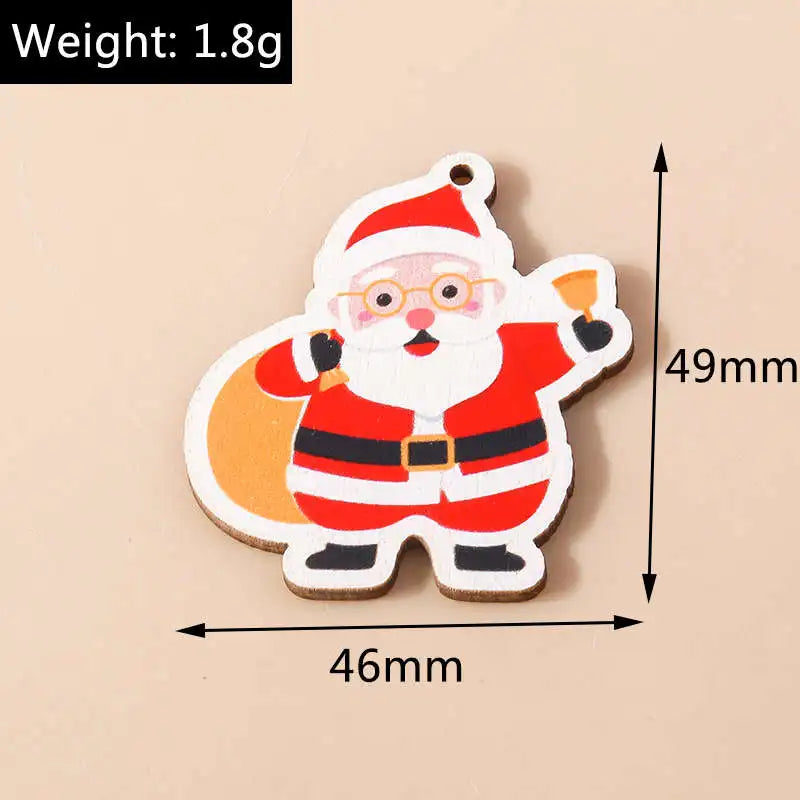 Leslie 10pcs Fashion Christmas Charms Cute Christmas Tree Deer Bell Snowman Pendant for Earring Necklace Making Accessories