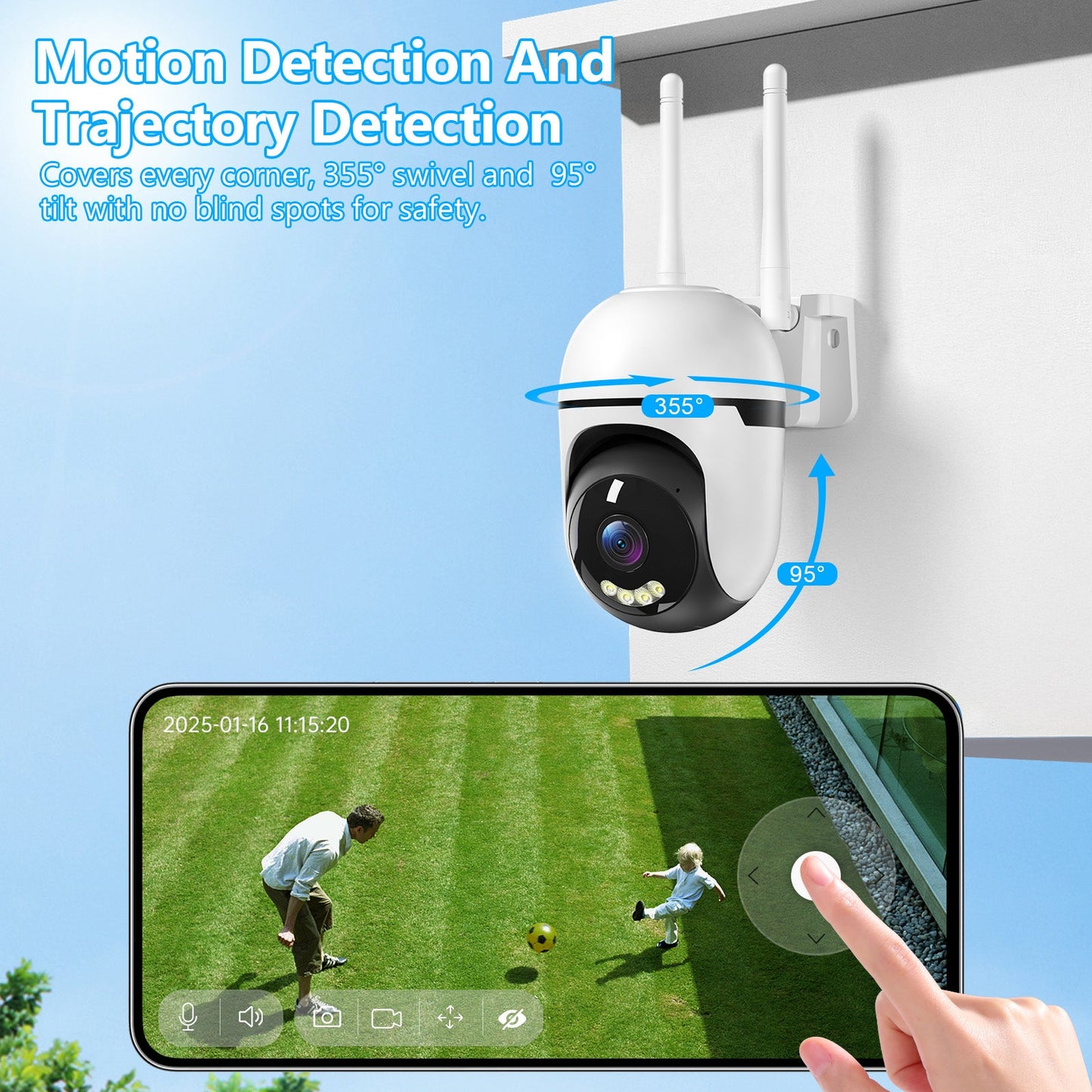 3MP PTZ Wireless Indoor Outdoor Mini Camera CCTV Network Security