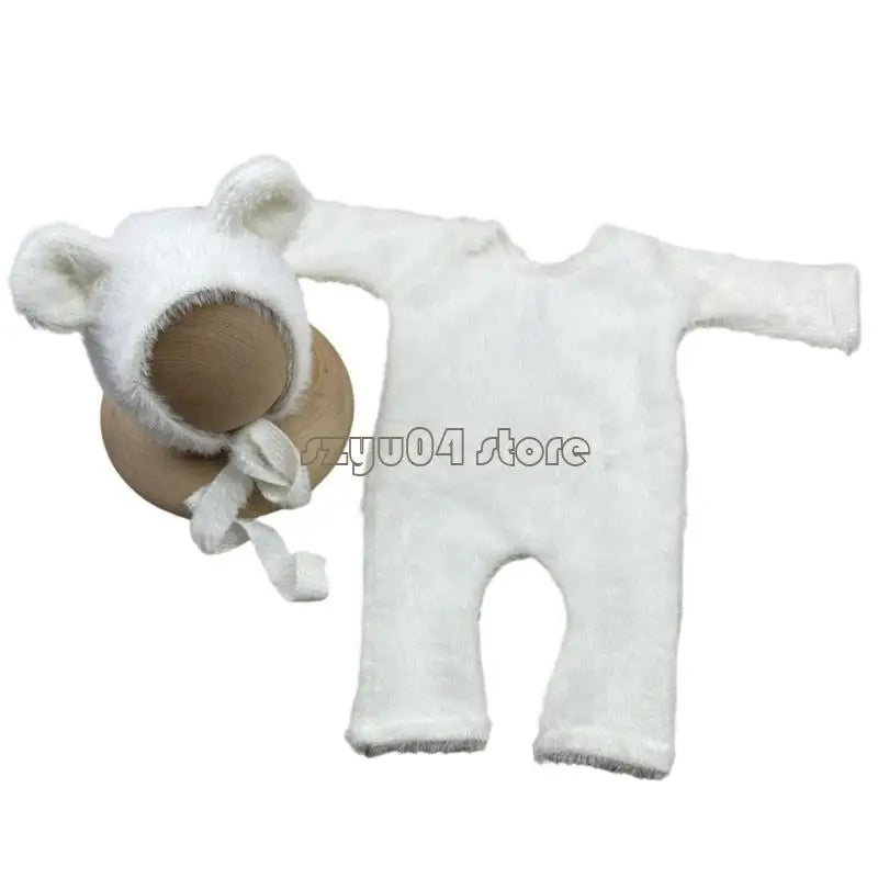 4X7D Photo Clothes Photography Costume Bear Outfit & Hat for Baby