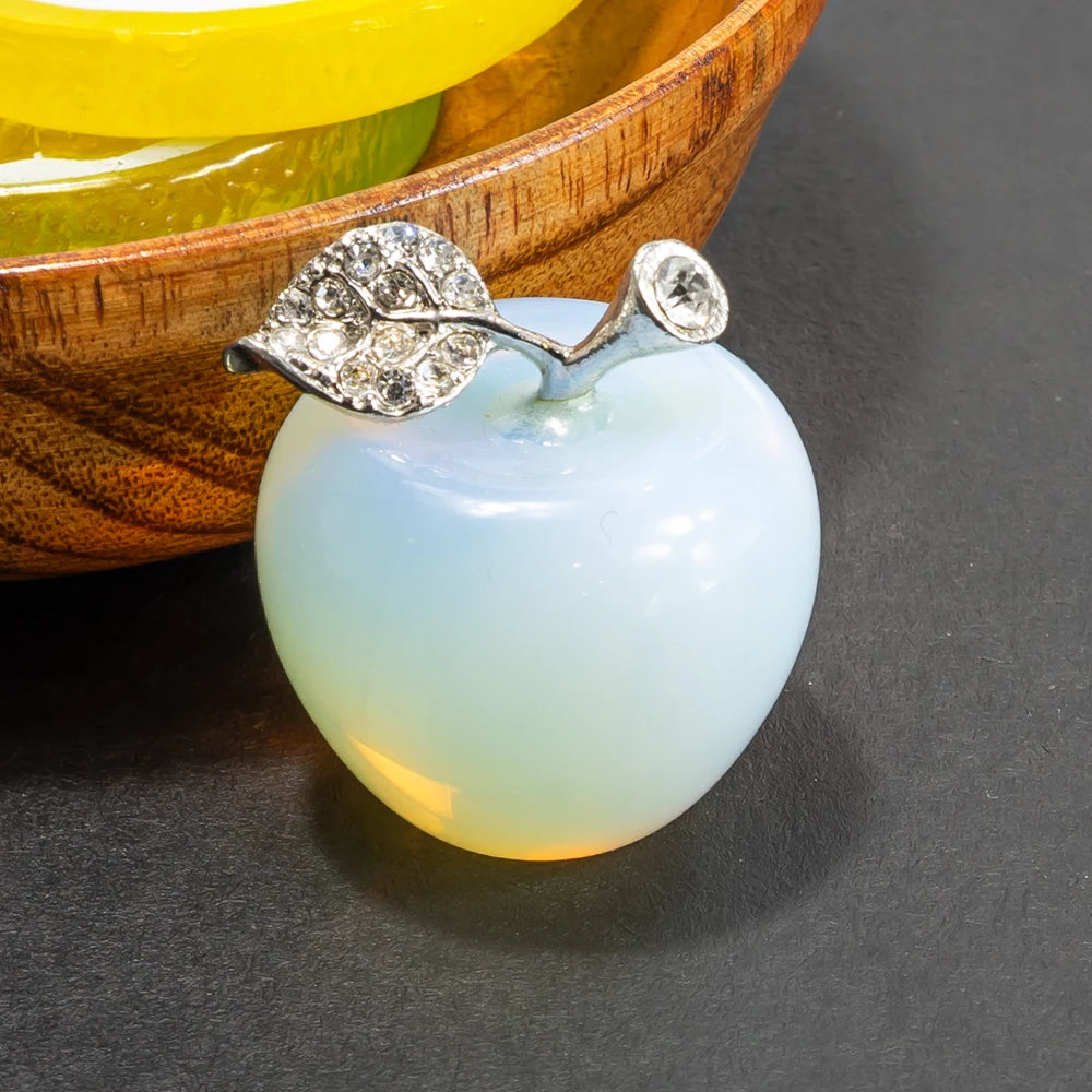 Natural Crystal Apple Jewelry Quartz Home Decoration Christmas Gift 15 Colors Healing Spirit Lucky Halo Desktop Ornament