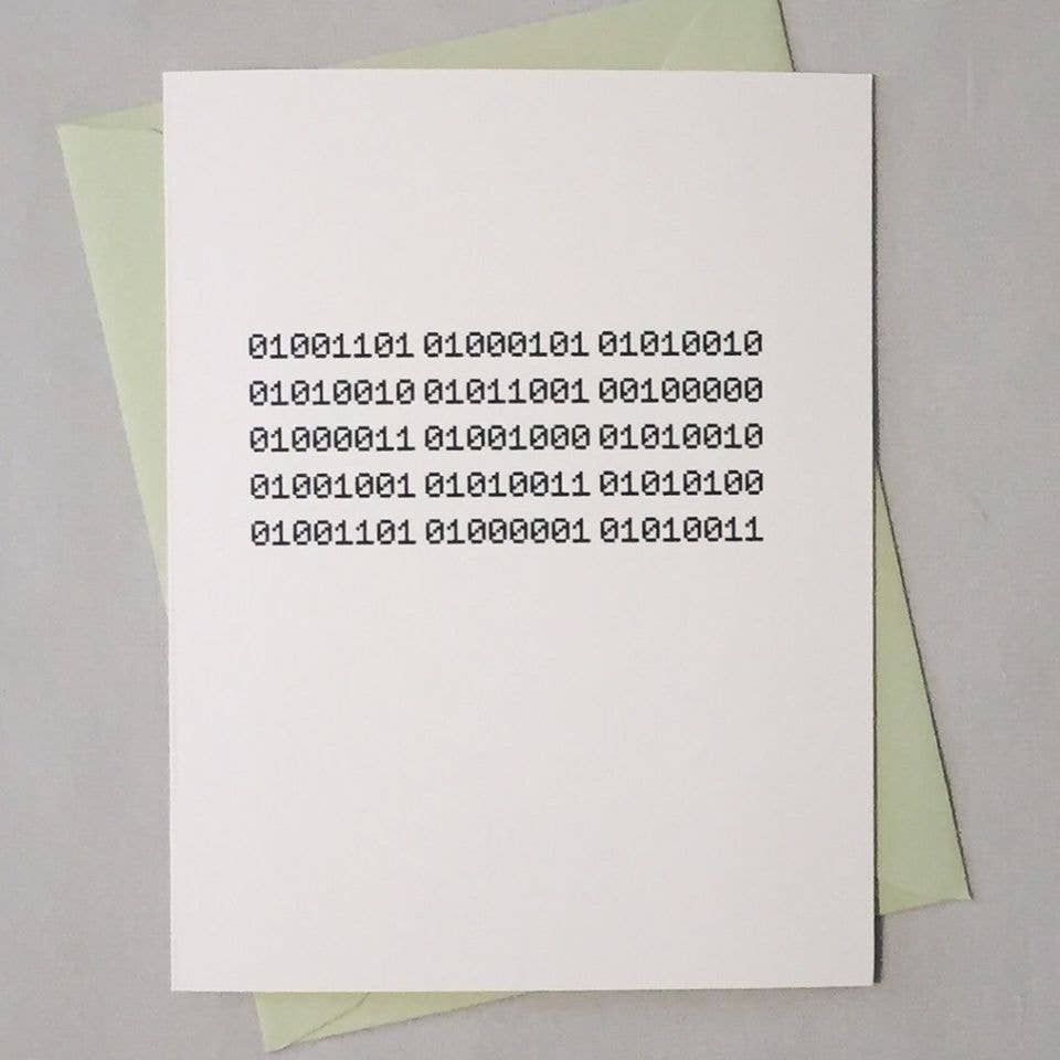 Merry Christmas Binary Code Card