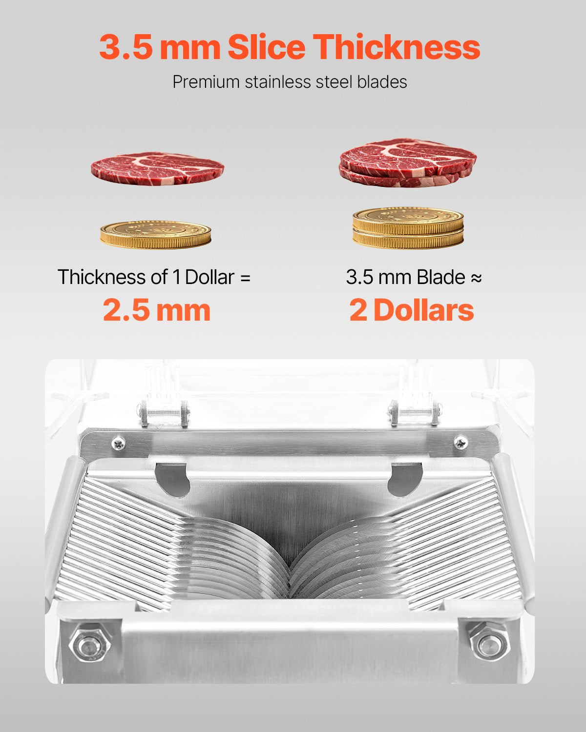 Electric Meat Cutter Machine 550W Commercial Meat Slicer For Kitchen