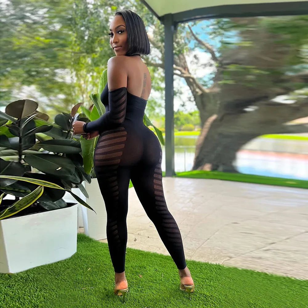 Womens Fishnet Bodystocking Plus Size Crotchless Bodysuit Sexy Tights Soft Nightwear Lingerie