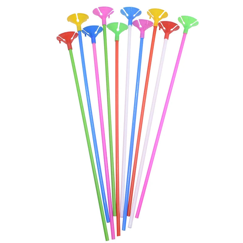 30cm Latex Balloon Stick White Balloons Holder Sticks with Cup Wedding Birthday Party Inflatable Balls Decoration Accessories