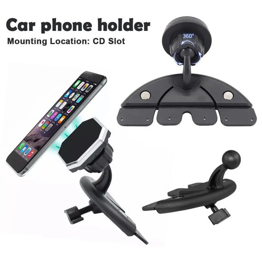Ball Head Car CD Slot Phone Holder Base Universal Car CD Slot Clip Mount For Mobile Cellphone Holder Car GPS Bracket