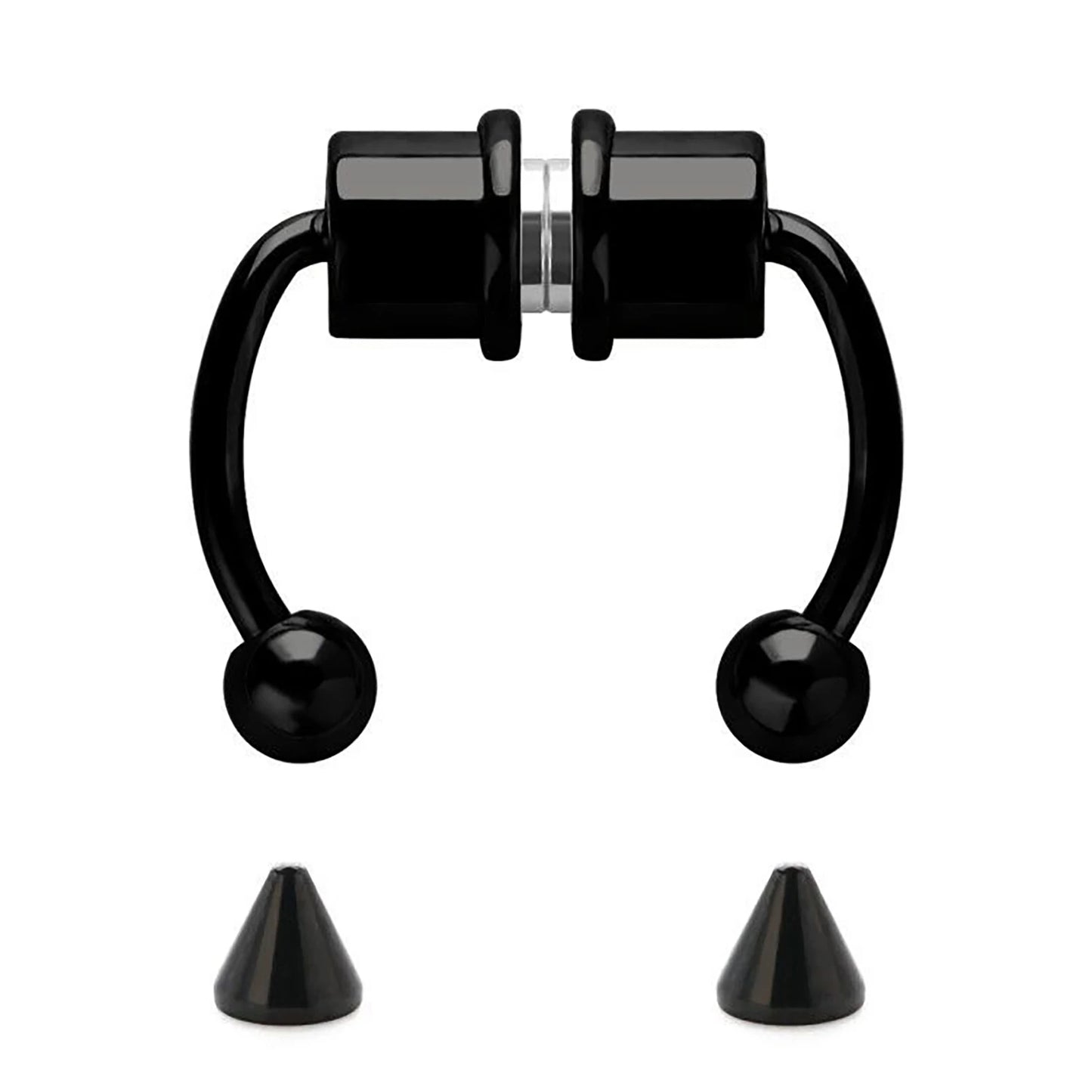1/4pcs Women's Fake Nose Rings - Magnetic Stainless Steel Septum Hoops, Rock Hip Hop Body Jewelry