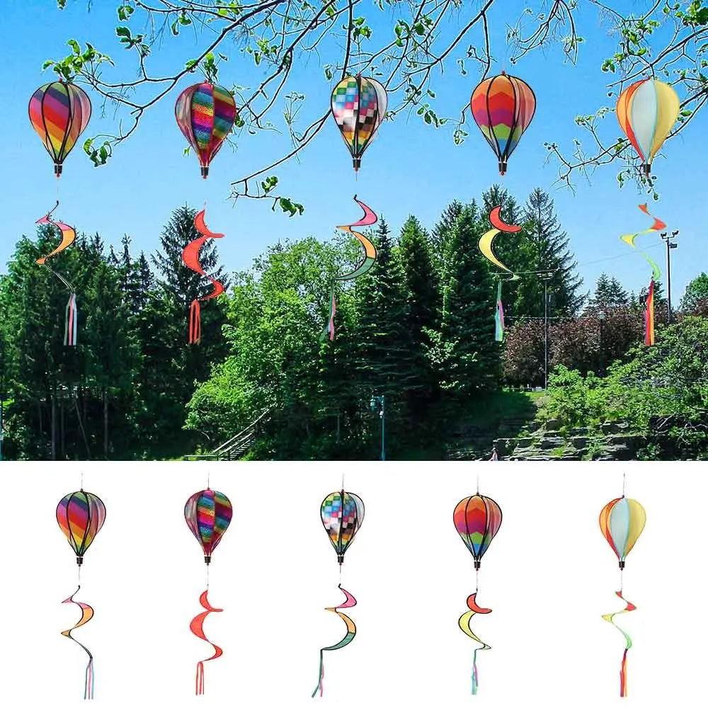 Giant Rainbow Hot Air Balloon Garden Wind Windmill Toys for Kids Yard Decor Lawn Decorations Outdoor Whirlygig