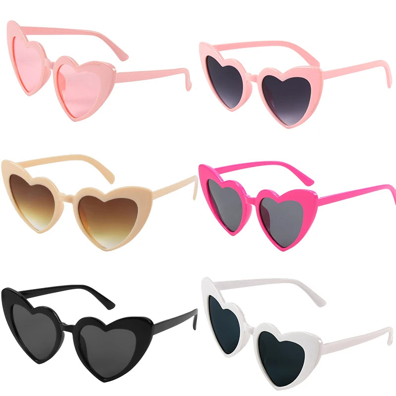 Heart Shaped Sunglasses for Women Retro Cat Eye Sunglasses Wedding Engagement Decoration Shopping Traveling Party Accessories