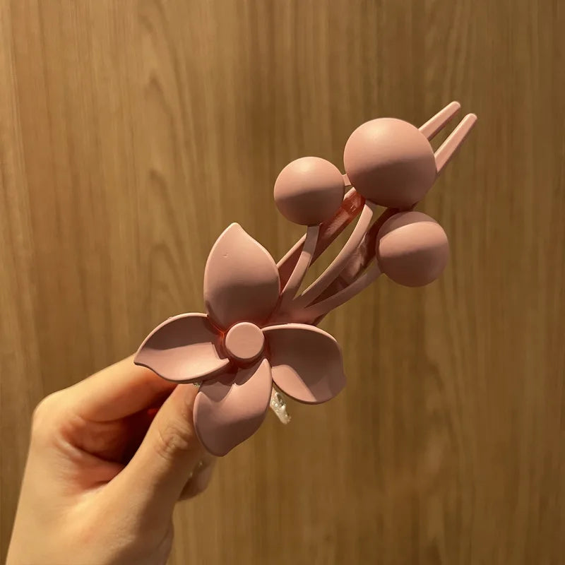 2024NEW Girl Fashion Sweet Hairpin Flower Hair Clip Cute Graceful Scrub  Duckbill Clip New Children Hair Accessories