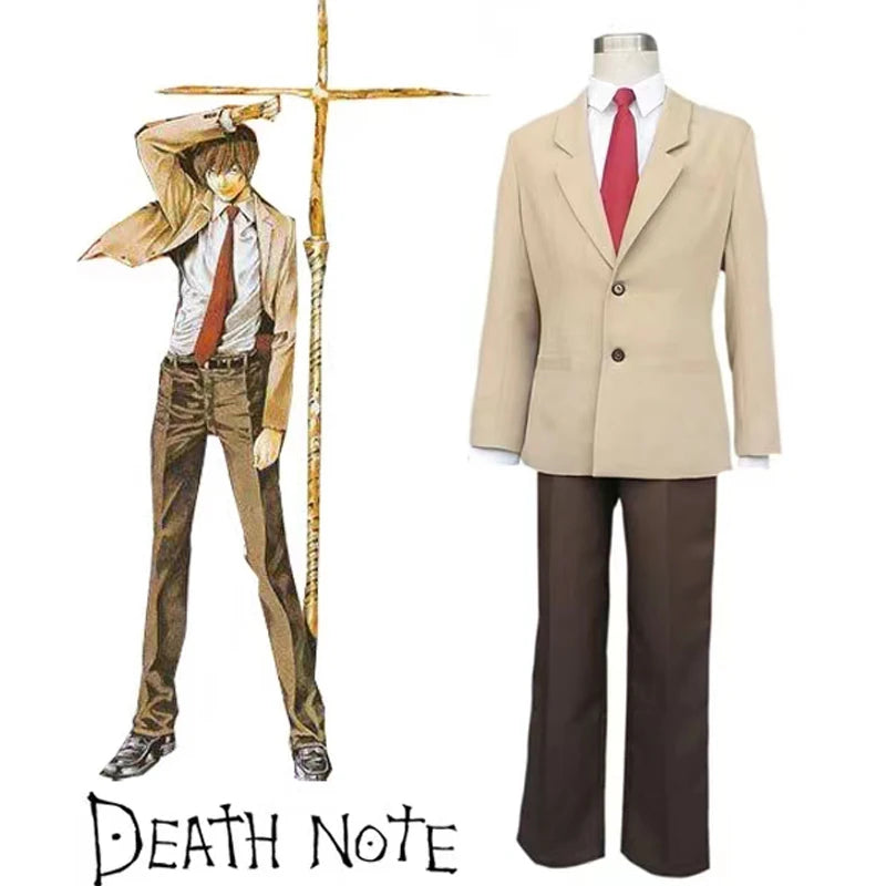 Anime DEATH NOTE Cosplay Costume Women Yagami Light School Uniform Coat Pants Suit Halloween