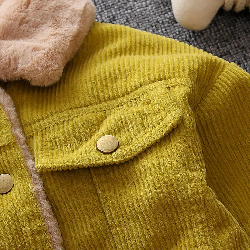 New Boys' Coat with Velvet and Thickened Children's Coat for Autumn and Winter, New Baby Winter Clothes,