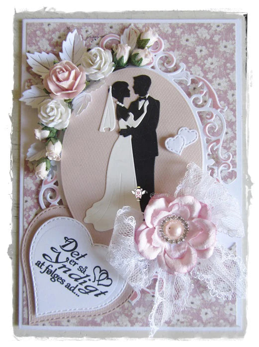 Piggy Craft metal cutting dies cut die mold Bride and groom Wedding Scrapbook paper craft knife mould blade punch stencils dies