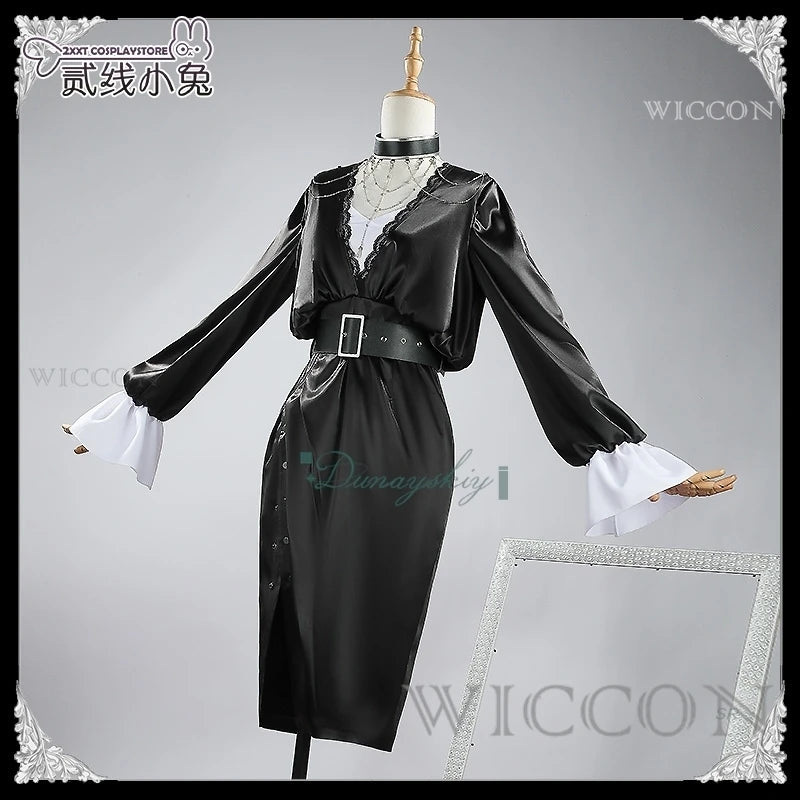 Happyzoo Langley Cosplay Costume Long Trench Coat Wig Game Path To Nowhere Full Set Accessories Halloween Carnival Suit Women