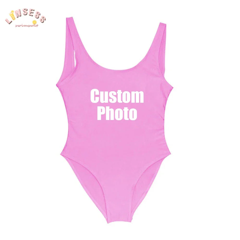 Custom Bride Swimsuit with Face Personalized Photo Brides Swimwear, Bachelorette Party Swimsuits,Birthday/Anniversary/