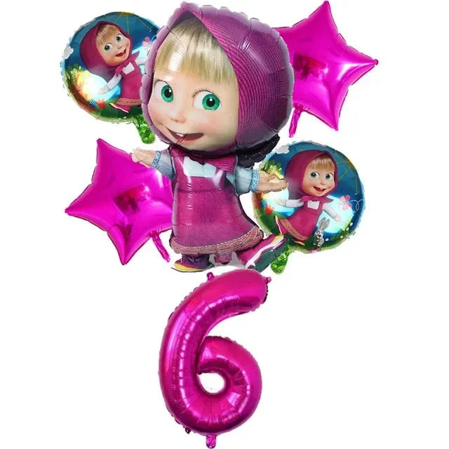 Cute Mashas and the Bear Party Balloons Party Decorations Cartoon Bear Party Favors Baby Shower Gifts For Kids Birthday Party