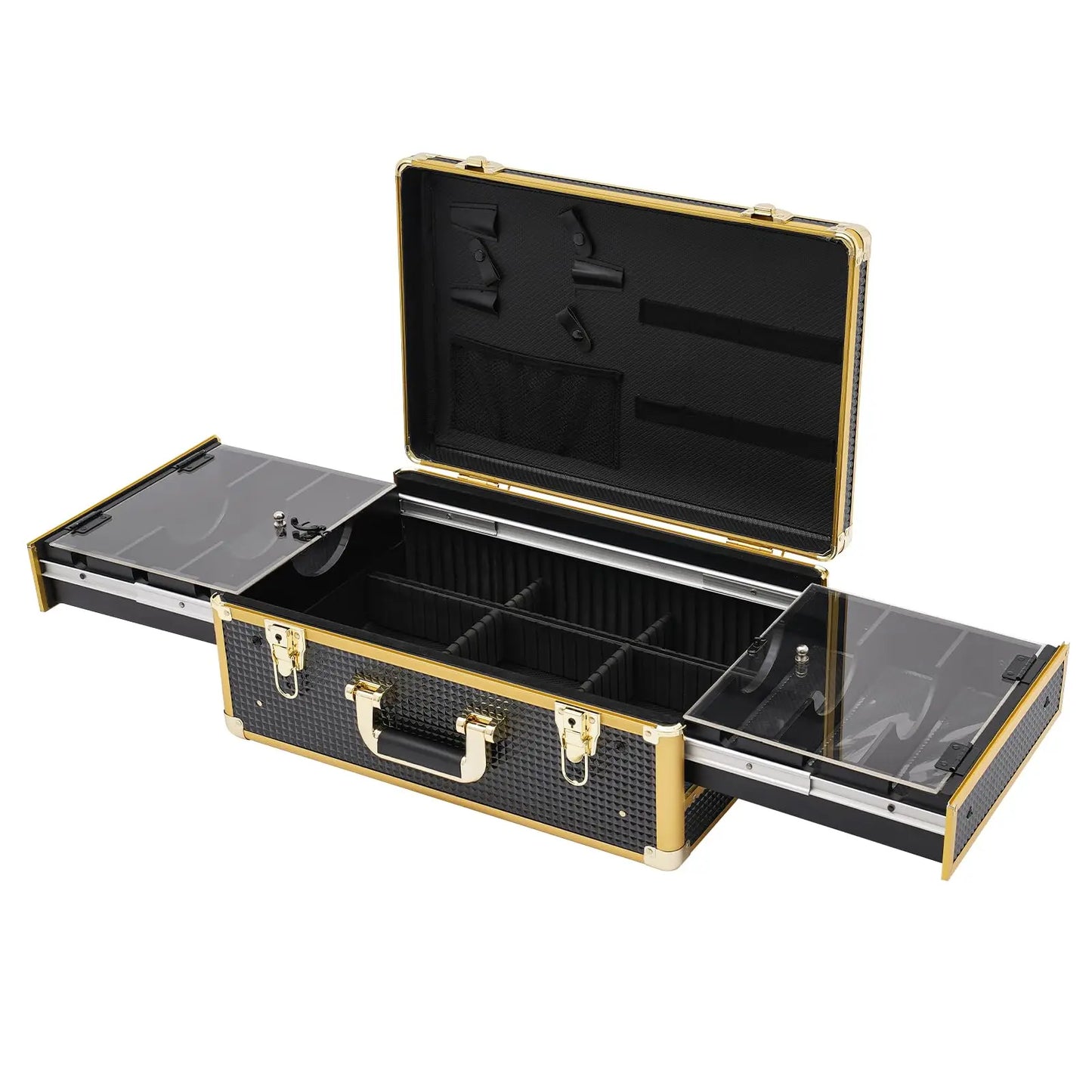 Cncest Beauty Salon Barber Case,Hair Stylist Tool Kits Organizer,Professional Barber Travel Carry Case for Hair Scissors Tools H