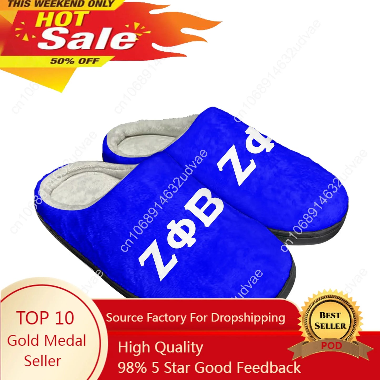 Zeta Sorority ZPB 1920 Home Cotton Slippers Phi Beta Mens Womens Plush Bedroom Casual Keep Warm Shoes Indoor Customized Shoe