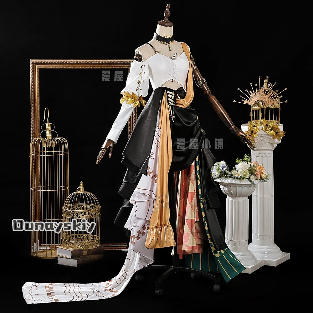 Muelsyse Cosplay Game Arknights Costume Muelsyse New Skin Long Dress Wig Shoe Suits Halloween Women Uniform For Role-playing