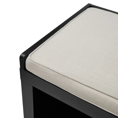 Indoor Storage Bench with 3 Cube Compartments Stylish Cushioned Seating Organizer Living Room Mudroom Hallway