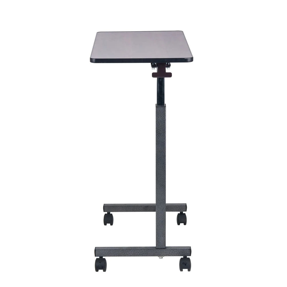 Non-Tilt Overbed Table Adjustable Height Locking H-Style Base Swivel Casters Textured Surface Lightweight Easy Mobility