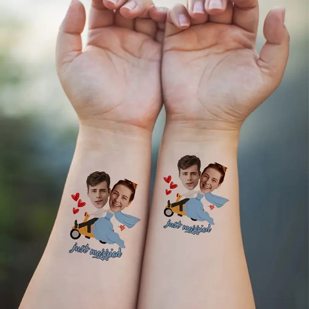 40PCS Customizable wedding temporary tattoo sticker personalized couple lover Proposal Bride groom decoration dressing up marrym